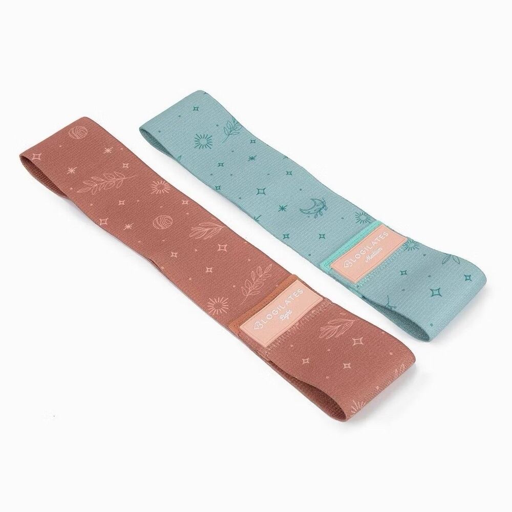 Blogilates Booty Resistance Bands 2pk Peach Orange Blue Light Medium